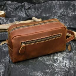 Fashion High Quality Small Travel Bag Crazy Horse Leather Travel Wallet Storage Bag Washing Make Up Bag For Travel toiletry bag