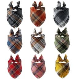 Plaid Tassel Dog Bandana Pet Dog Triangle Scarf Collar Dog Accessories for Large Dogs