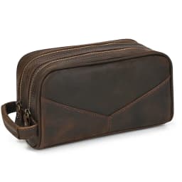 Genuine Leather Clutch Purse Make Up Toiletry Bags Women Man Crazy Horse Leather Cowhide Driver Purse Cosmetic Bag Wash Bags