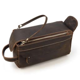 Genuine Leather Clutch Purse Make Up Toiletry Bags Women Man Crazy Horse Leather Cowhide Driver Purse Cosmetic Bag Wash Bags