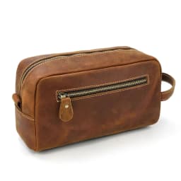 Genuine Leather Clutch Purse Make Up Toiletry Bags Women Man Crazy Horse Leather Cowhide Driver Purse Cosmetic Bag Wash Bags