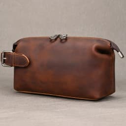 Genuine Leather Clutch Purse Make Up Toiletry Bags Women Man Crazy Horse Leather Cowhide Driver Purse Cosmetic Bag Wash Bags