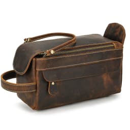 Genuine Leather Clutch Purse Make Up Toiletry Bags Women Man Crazy Horse Leather Cowhide Driver Purse Cosmetic Bag Wash Bags