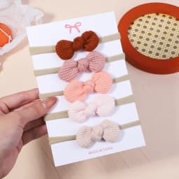 5Pcs/Set Cotton Baby Bows Headband Nylon Headbands Hair Bands for Children Girls Soft Hairband Toddler Newborn Hair Accessories