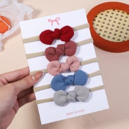 5Pcs/Set Cotton Baby Bows Headband Nylon Headbands Hair Bands for Children Girls Soft Hairband Toddler Newborn Hair Accessories