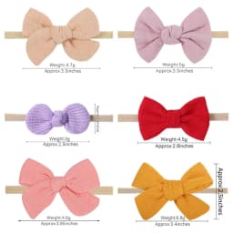 5Pcs/Set Cotton Baby Bows Headband Nylon Headbands Hair Bands for Children Girls Soft Hairband Toddler Newborn Hair Accessories