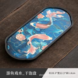 Chinese-style Ceramic Absorbent Dry Bubble Tray Coffee Table Tea Tray Tea Set Accessories Retro Tea Tray Home Decoration Modern