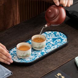 Chinese-style Ceramic Absorbent Dry Bubble Tray Coffee Table Tea Tray Tea Set Accessories Retro Tea Tray Home Decoration Modern