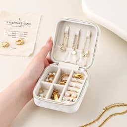 Plush Velvet Jewelry Box For Women Necklace Ring Earrings Organizer Holder Travel Portable Zipper Square Jewelry Storage Case