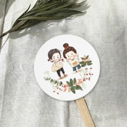 Custom Logo Text Paper Fan Favors Name Bride Groom Event Wedding Schedule Ceremony Gifts Invitation Card