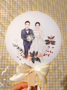 Custom Logo Text Paper Fan Favors Name Bride Groom Event Wedding Schedule Ceremony Gifts Invitation Card