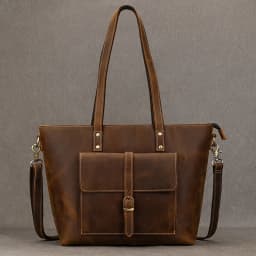 Luufan Genuine Leather Women‘s Tote Big Capacity Daily Business Handbag 14 inch PC Bag Female Large Travel Shoulder Message Bag