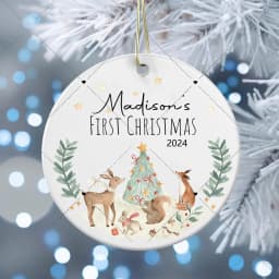 First Christmas Baby Ornament Gift Personalized Ceramic Christmas Ornament Holiday Keepsake Ornament Custom Baby Keepsake