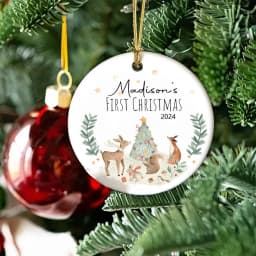 First Christmas Baby Ornament Gift Personalized Ceramic Christmas Ornament Holiday Keepsake Ornament Custom Baby Keepsake