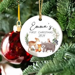First Christmas Baby Ornament Gift Personalized Ceramic Christmas Ornament Holiday Keepsake Ornament Custom Baby Keepsake