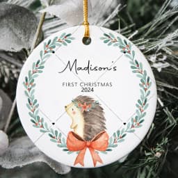 First Christmas Baby Ornament Gift Personalized Ceramic Christmas Ornament Holiday Keepsake Ornament Custom Baby Keepsake