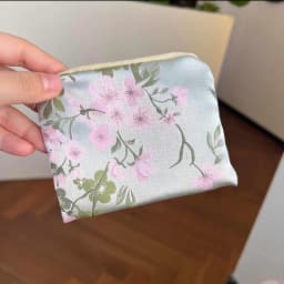 Mini Small Zipper Coin Purse Women Cute Floral Clutch Purse Lipstick Bag Key Wallet Lady Cotton Travel Makeup Storage Bag Pouch