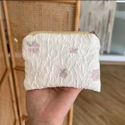 Mini Small Zipper Coin Purse Women Cute Floral Clutch Purse Lipstick Bag Key Wallet Lady Cotton Travel Makeup Storage Bag Pouch