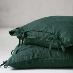 Solid Color Pure Linen Throw Pillow Case Euro Sham for Bed,Custom Size Bowknot Cushion Cover Decoration Pillowcase,Dark Blue