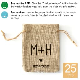 25PCS-Personalized Burlap Wedding Favor Bags with Let Love Grow Gift Pouches for Weddings Parties Events-Guest seeds favor bag
