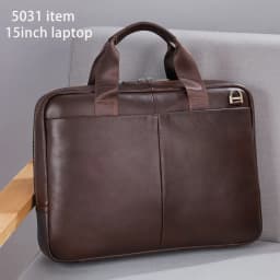 WESTAL Men's Bag Genuine Leather Men Briefcase for Laptop 14 Messenger Men's Leather Bag Business Portfolio for Document A4 7022