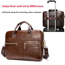 WESTAL Men's Bag Genuine Leather Men Briefcase for Laptop 14 Messenger Men's Leather Bag Business Portfolio for Document A4 7022