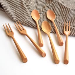 Creative Design Thick Handle Wood Spoon Fork Portable Tableware Wooden Cutlery Sets Travel Dinnerware Environmental Kitchen Tool