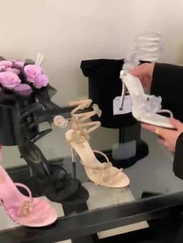 Aneikeh Sexy CRYSTAL Flower Narrow Band Ankle Strap Sandals Woman Thin High Heels Street Style Pole Dancing Ladies Shoes