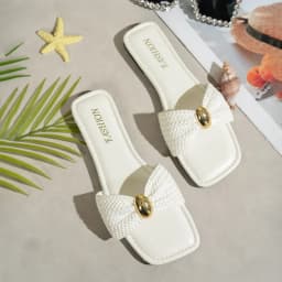 New Summer Women Slippers Bow Designer Shoes Fashionable Comfortable Casual Slippers Outdoor Non Slip Flat Sandals Slides Women