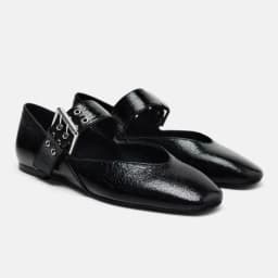 Spring 2026 Women's Flat Shoes Black Buckle Decorated Leopard Print Ballet Style Fashionable Korean Version Single Shoes