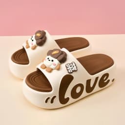EVA Thick Soled Slippers for Women Cute Cartoon Casual Anti-Slip, Anti-Odor, Cool High-Heeled Slippers Women's Slippers