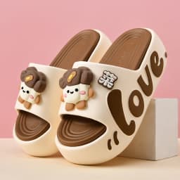 EVA Thick Soled Slippers for Women Cute Cartoon Casual Anti-Slip, Anti-Odor, Cool High-Heeled Slippers Women's Slippers