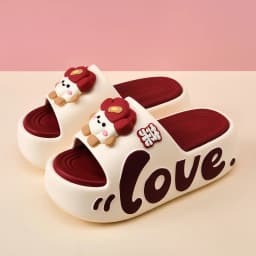 EVA Thick Soled Slippers for Women Cute Cartoon Casual Anti-Slip, Anti-Odor, Cool High-Heeled Slippers Women's Slippers