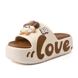 EVA Thick Soled Slippers for Women Cute Cartoon Casual Anti-Slip, Anti-Odor, Cool High-Heeled Slippers Women's Slippers
