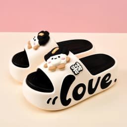 EVA Thick Soled Slippers for Women Cute Cartoon Casual Anti-Slip, Anti-Odor, Cool High-Heeled Slippers Women's Slippers