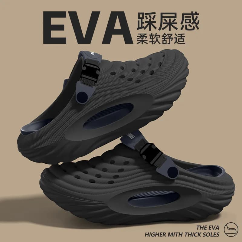 Men's Summer 2026 New Thick Soled Wear Resistant Outdoor Wear Resistant Anti Slip, Odor Proof, Breathable Cool Slippers