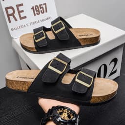 Men's And Women's Large Size Clogs Fashion Outdoor Shoes Classic Cork Suede Slide Sandals with Arch Support Mules Slippers for B