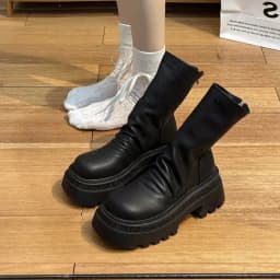Slim Women Knee High Boots Female Platform Thick Bottom Long Booties Zapatos De Mujer