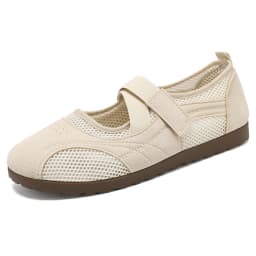 Round Toe Mary Jane Shoes for Women Breathable Mesh Casual Flats Comfortable Non-slip Walking Shoes