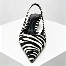 Novelty Zebra Print Design Kitten Heel Pumps Women Sexy Pointed Toe Slingbacks High Heels for Ladies Street Style Women Shoes