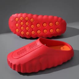popular cross-border slippers men's and women's baotou hole shoes thick-soled eva stepping on shit massage recovery coolslippers