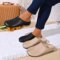 New Fashion Tabi Ninja Flats Leather Split Toe Flat Slippers Woman Cozy Loafers Female Summer Low Heels Ladies Muller Shoes