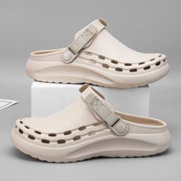 Quick-Dry EVA Solid Color Mens Sandals Fashion Trendy Lightweight Outdoor Travel Essentials Beach Shoes Casual Men’s Slippers