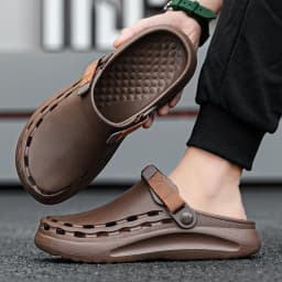 Quick-Dry EVA Solid Color Mens Sandals Fashion Trendy Lightweight Outdoor Travel Essentials Beach Shoes Casual Men’s Slippers