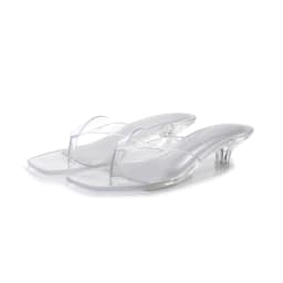 2026 New Women's Crystal Jelly Slippers Low Wine Glass Heel Toe Post Square Toe Sandals Casual Summer Beach Flip Flops