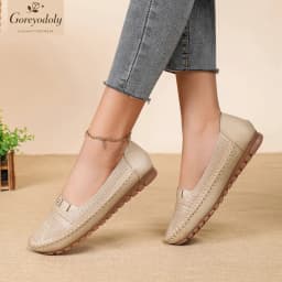 Goreyodoly women loafers breathable casual flats wide fit lightweight slip on comfort soft sole everyday walking shoes