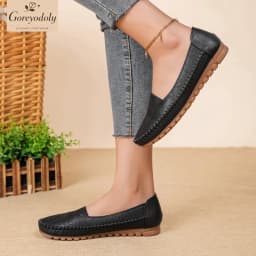Goreyodoly women loafers breathable casual flats wide fit lightweight slip on comfort soft sole everyday walking shoes