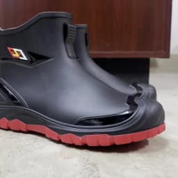 Workwear Style Outdoor Work Commuting Fishing Kitchen Anti Slip Waterproof Men's Flat Bottomed High-Quality Rubber Boots Rain Bo