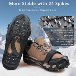 24 Studs Ice Snow Traction Cleats Stretch Rubber Wear-resistant Winter Walking Boots Cleats Non-slip Gripper Snow Spikes