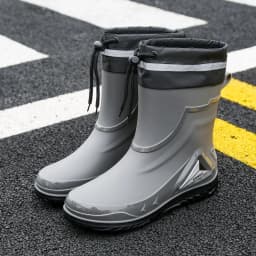 2026 Men's new short tube water boots, waterproof shoes, anti slip thick soled rain boots, outdoor work rain boots